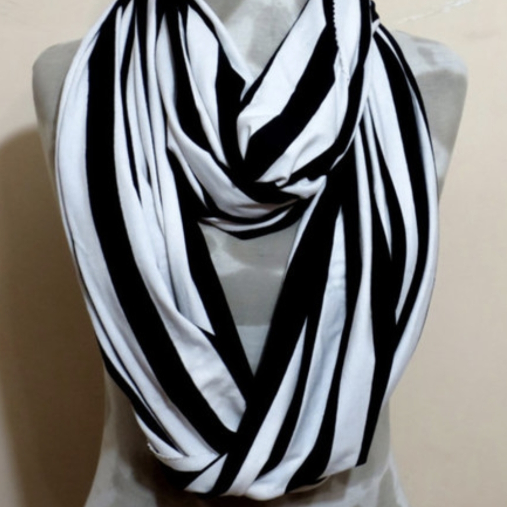 Black and White Infinity Scarf